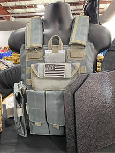 Tactical Vest Plate Carrier W/ 2 10x12 Curved Plates- BUNDLE