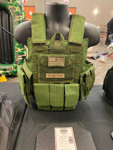 Tactical Vest Plate Carrier W/ 2 10x12 Curved Plates- BUNDLE