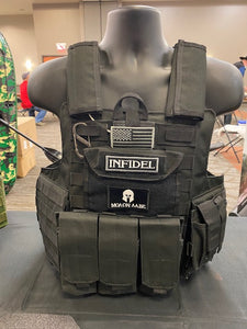 Tactical Vest Plate Carrier W/ 2 10x12 Curved Plates- BUNDLE